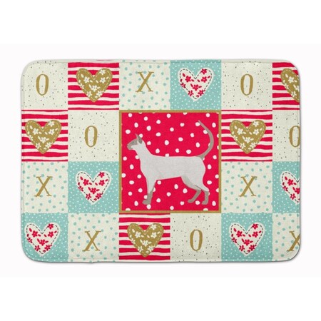 Carolines Treasures 19 x 27 in. Siamese Modern No.1 Cat Love Machine Washable Memory Foam Mat CK5704RUG